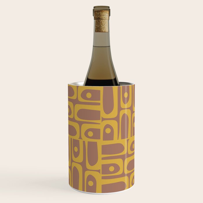 Mid Century Modern Piquet 3 Inspired by PANTONE 17 1230 Color of the Year Mocha Mousse Wine Chiller Gallery Image 1