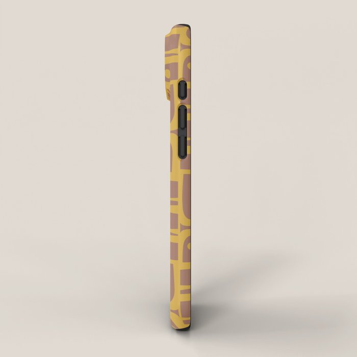 Mid Century Modern Piquet 3 Inspired by PANTONE 17 1230 Color of the Year Mocha Mousse iPhone Case Gallery Image 2