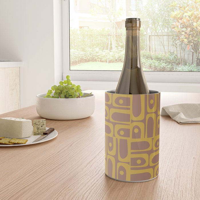 Mid Century Modern Piquet 3 Inspired by PANTONE 17 1230 Color of the Year Mocha Mousse Wine Chiller Gallery Image 4