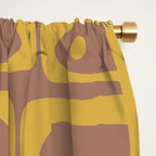 Mid Century Modern Piquet 3 Inspired by PANTONE 17 1230 Color of the Year Mocha Mousse Window Curtain Gallery Image 2