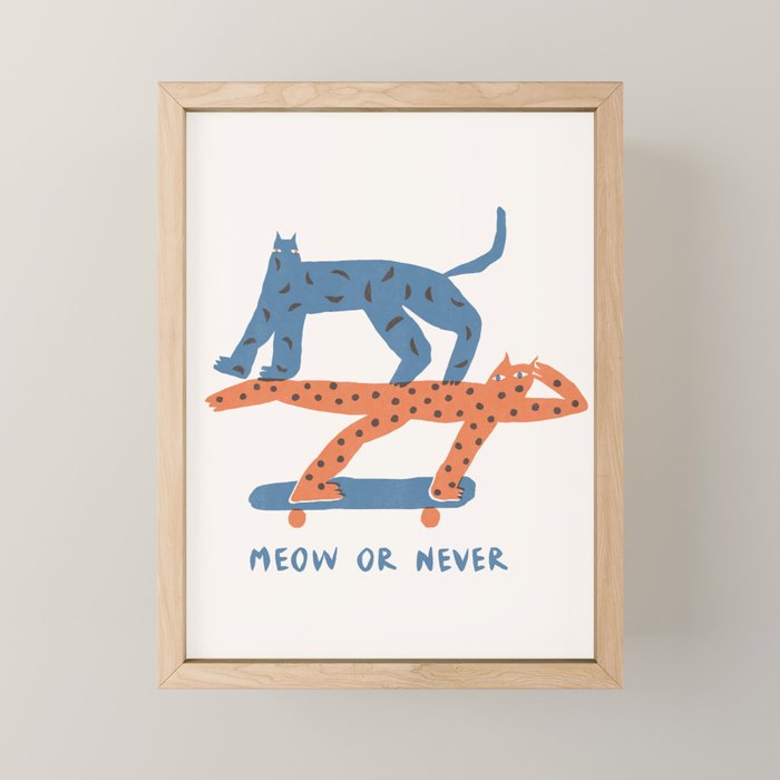 Meow or never Mini Art Print Gallery Image 1