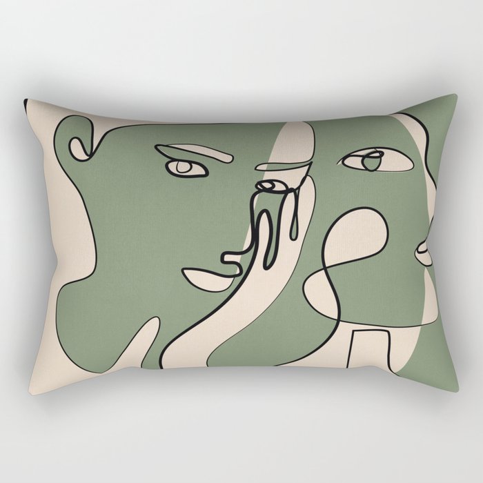 Abstract Faces 8 Rectangular Pillow Gallery Image 2
