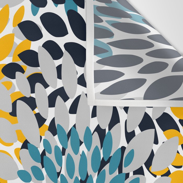 Modern Teal, Yellow and Blue Wall Tapestry Gallery Image 3