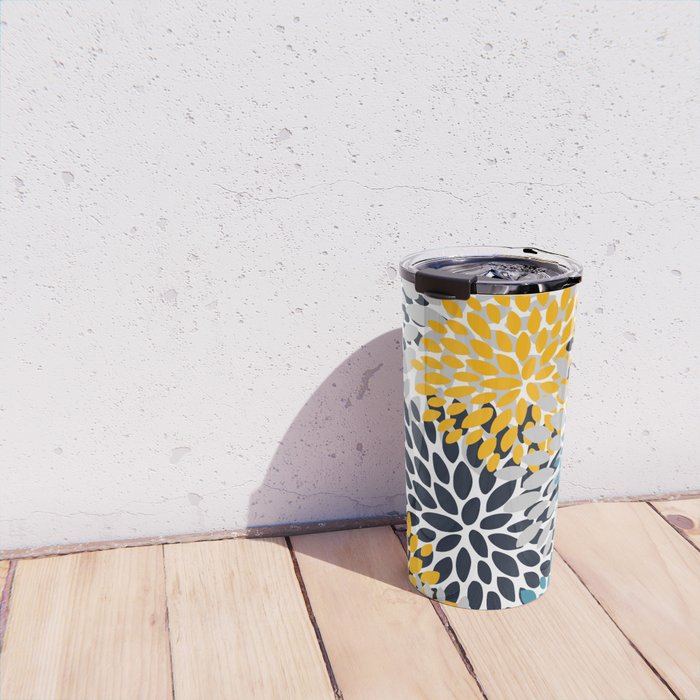 Modern Teal, Yellow and Blue Travel Mug Gallery Image 4