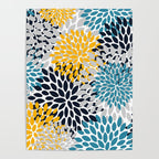 Modern Teal, Yellow and Blue Poster Gallery Image 4
