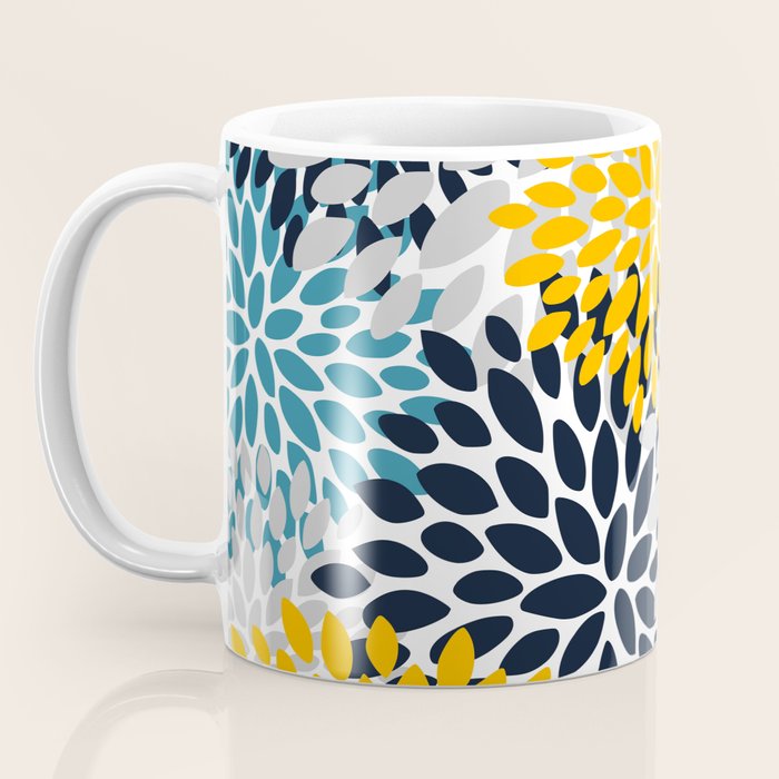 Modern Teal, Yellow and Blue Coffee Mug Gallery Image 3