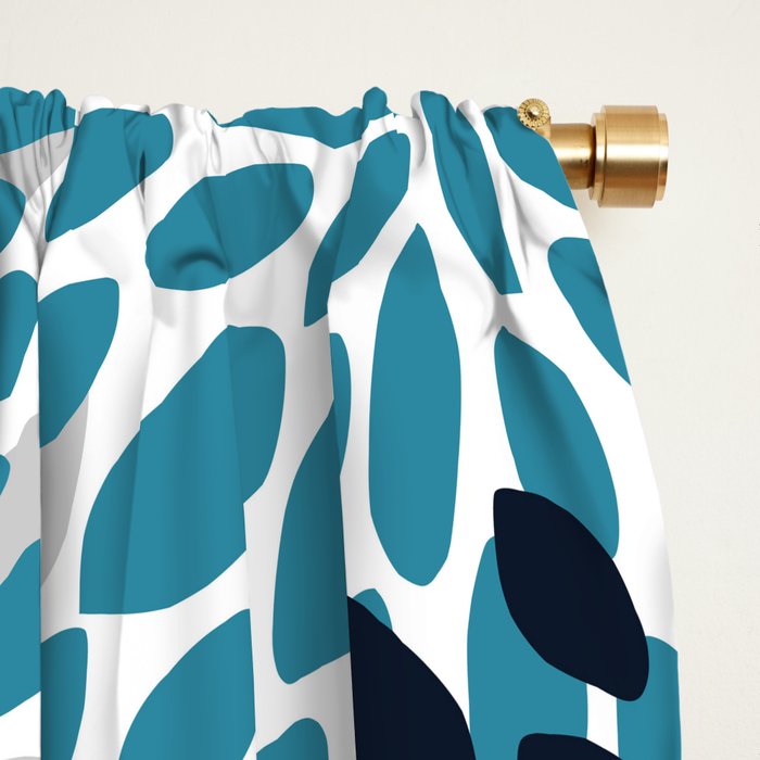 Modern Teal, Yellow and Blue Window Curtain Gallery Image 2