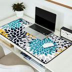 Modern Teal, Yellow and Blue Desk Mat Gallery Image 2