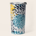 Modern Teal, Yellow and Blue Travel Mug Gallery Image 2