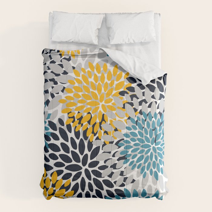 Modern Teal, Yellow and Blue Comforter Gallery Image 1