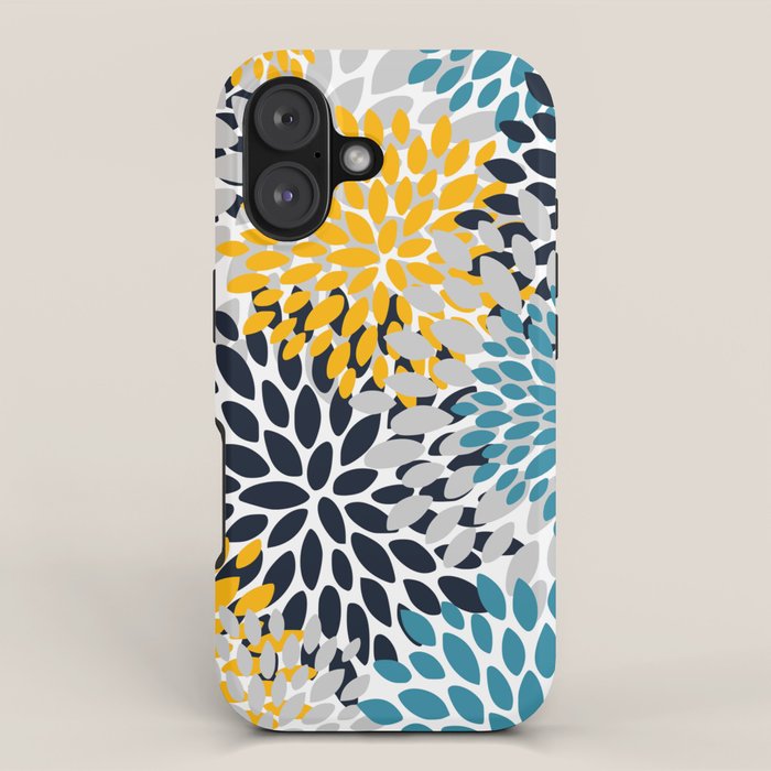 Modern Teal, Yellow and Blue iPhone Case Gallery Image 1