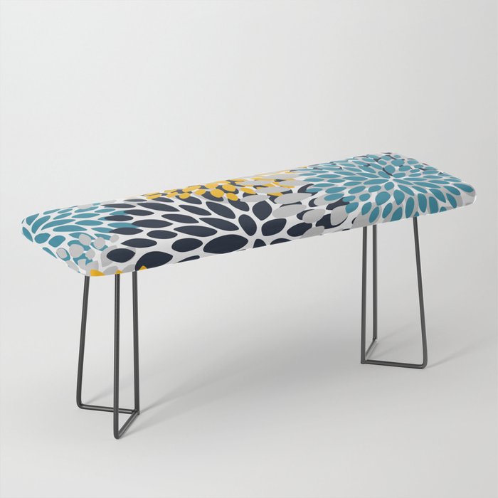 Modern Teal, Yellow and Blue Bench Gallery Image 1