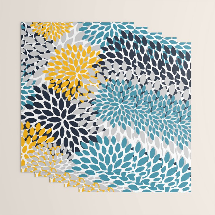 Modern Teal, Yellow and Blue Wrapping Paper Gallery Image 3