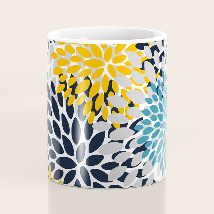 Modern Teal, Yellow and Blue Coffee Mug Gallery Image 4