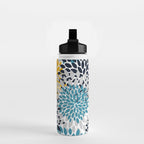 Modern Teal, Yellow and Blue Water Bottle Gallery Image 2