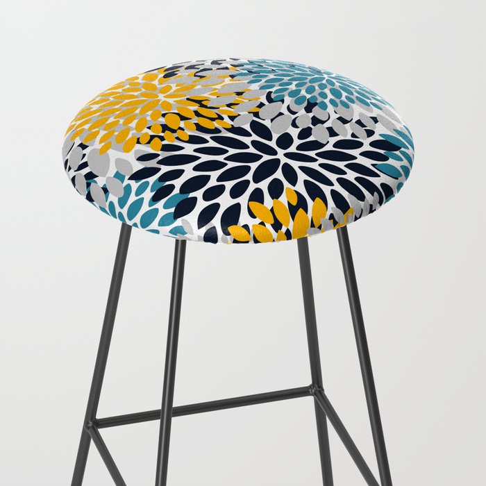Modern Teal, Yellow and Blue Stool Gallery Image 2