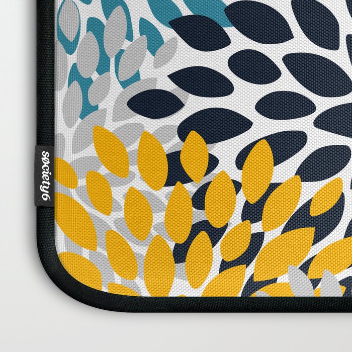 Modern Teal, Yellow and Blue Laptop Sleeve Gallery Image 3
