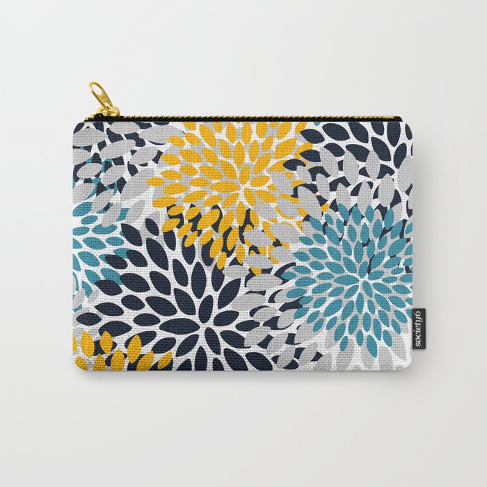 Modern Teal, Yellow and Blue Carry All Pouch Gallery Image 1