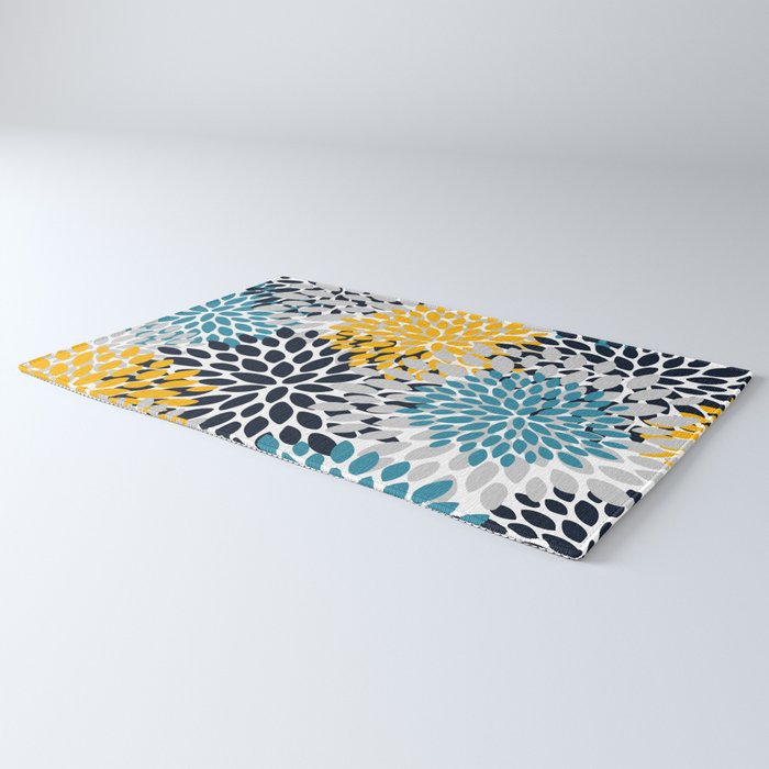 Modern Teal, Yellow and Blue Rug Gallery Image 3