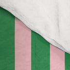 Pink and Green Stripes Narrow Vertical Stripe Pattern Comforter Gallery Image 4