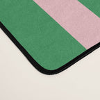 Pink and Green Stripes Narrow Vertical Stripe Pattern Desk Mat Gallery Image 4