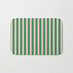 Pink and Green Stripes Narrow Vertical Stripe Pattern Bath Mat Gallery Image 1