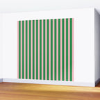 Pink and Green Stripes Narrow Vertical Stripe Pattern Wall Mural Gallery Image 2