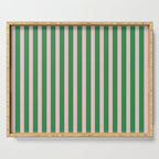 Pink and Green Stripes Narrow Vertical Stripe Pattern Serving Tray Gallery Image 1