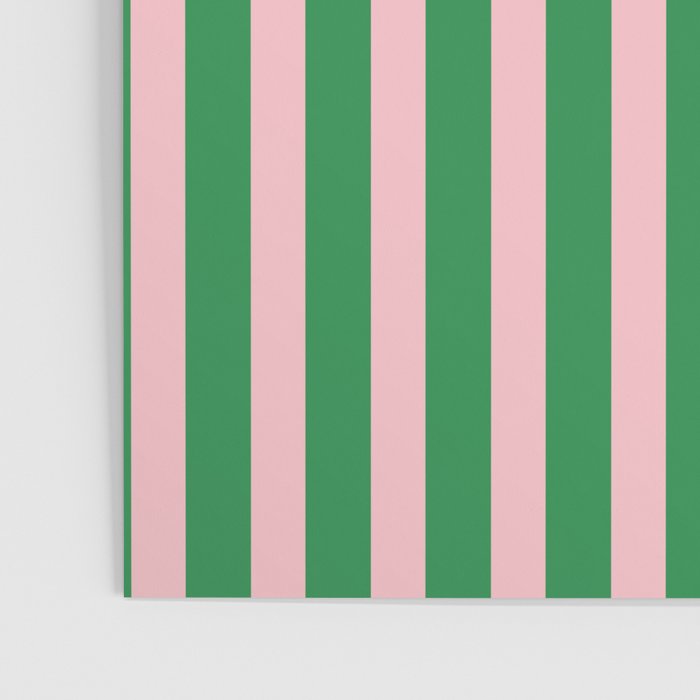 Pink and Green Stripes Narrow Vertical Stripe Pattern Poster Gallery Image 3