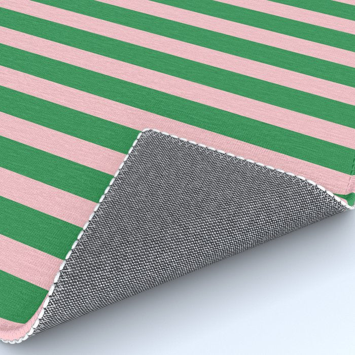 Pink and Green Stripes Narrow Vertical Stripe Pattern Rug Gallery Image 4