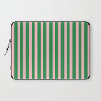 Pink and Green Stripes Narrow Vertical Stripe Pattern Laptop Sleeve Gallery Image 1