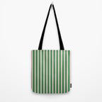 Pink and Green Stripes Narrow Vertical Stripe Pattern Tote Bag Gallery Image 2