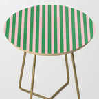 Pink and Green Stripes Narrow Vertical Stripe Pattern Side Table Gallery Image 2