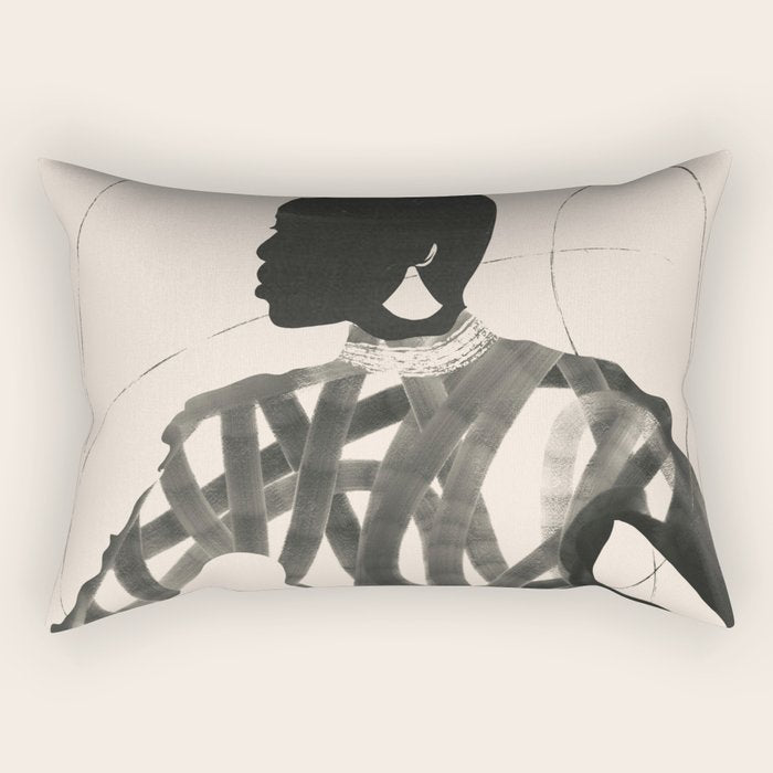 Lady Portrait  Rectangular Pillow Gallery Image 1