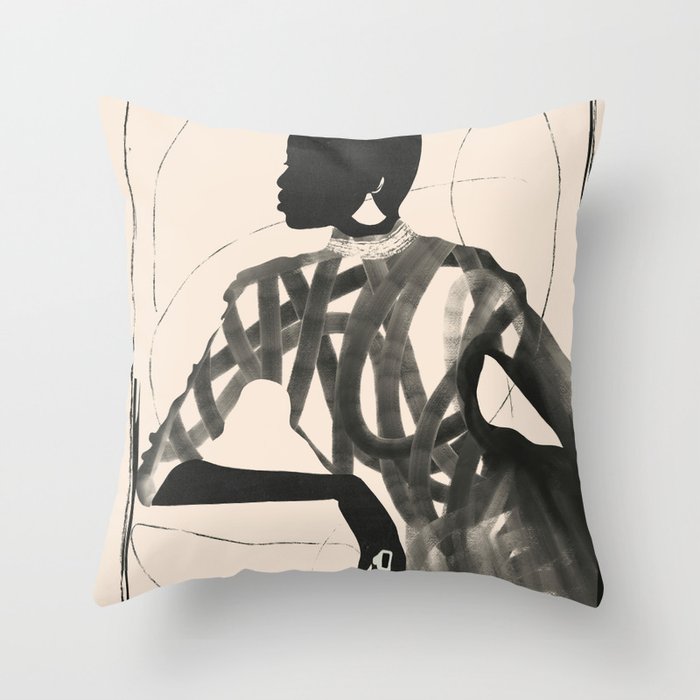 Lady Portrait  Throw Pillow Gallery Image 6