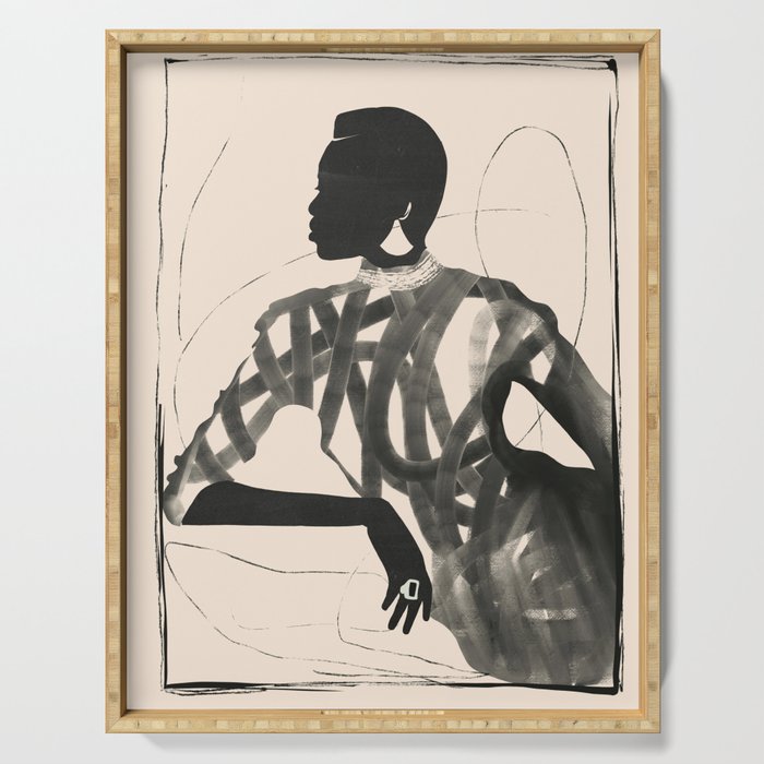 Lady Portrait  Serving Tray Gallery Image 1