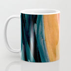 Breathe: a vibrant bold abstract piece in greens, ochre, and pink Coffee Mug Gallery Image 3