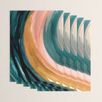 Breathe: a vibrant bold abstract piece in greens, ochre, and pink Wrapping Paper Gallery Image 3