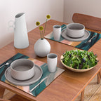Breathe: a vibrant bold abstract piece in greens, ochre, and pink Placemat Gallery Image 2