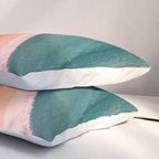 Breathe: a vibrant bold abstract piece in greens, ochre, and pink Pillow Sham Gallery Image 3