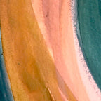 Breathe: a vibrant bold abstract piece in greens, ochre, and pink Coffee Mug Gallery Image 2