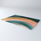 Breathe: a vibrant bold abstract piece in greens, ochre, and pink Rug Gallery Image 3