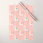 Lovely Llama on Pink Wrapping Paper Gallery Image 1