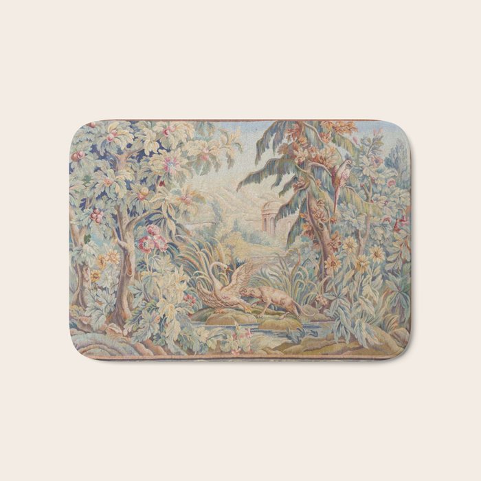 Antique 19th Century French Aubusson Landscape Tapestry with Swan Bath Mat Gallery Image 1