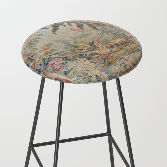 Antique 19th Century French Aubusson Landscape Tapestry with Swan Stool Gallery Image 2