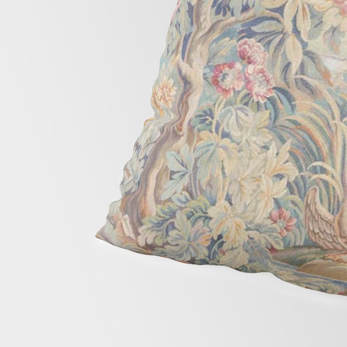 Antique 19th Century French Aubusson Landscape Tapestry with Swan Pillow Sham Gallery Image 4
