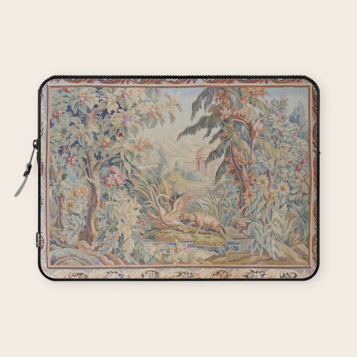 Antique 19th Century French Aubusson Landscape Tapestry with Swan Laptop Sleeve Gallery Image 1