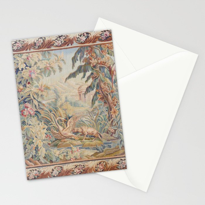 Antique 19th Century French Aubusson Landscape Tapestry with Swan Stationery Card Gallery Image 2