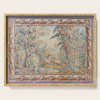 Antique 19th Century French Aubusson Landscape Tapestry with Swan Serving Tray Gallery Image 1