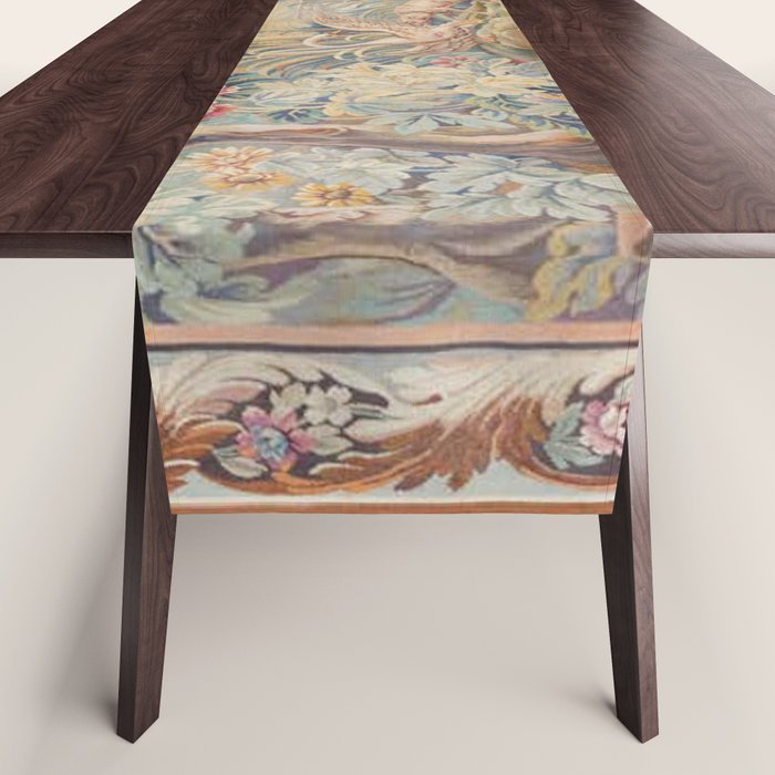 Antique 19th Century French Aubusson Landscape Tapestry with Swan Table Runner Gallery Image 1